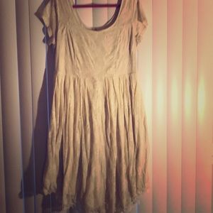 Ivory floral lace dress.